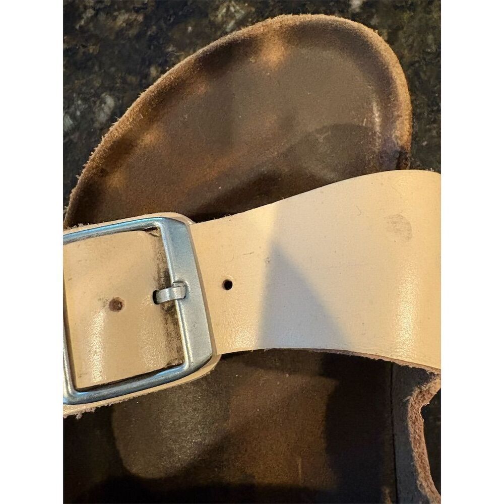 Birkenstock Arizona Women's Sandals Size 6 Ivory Leather Slip-On - Picture 15 of 16